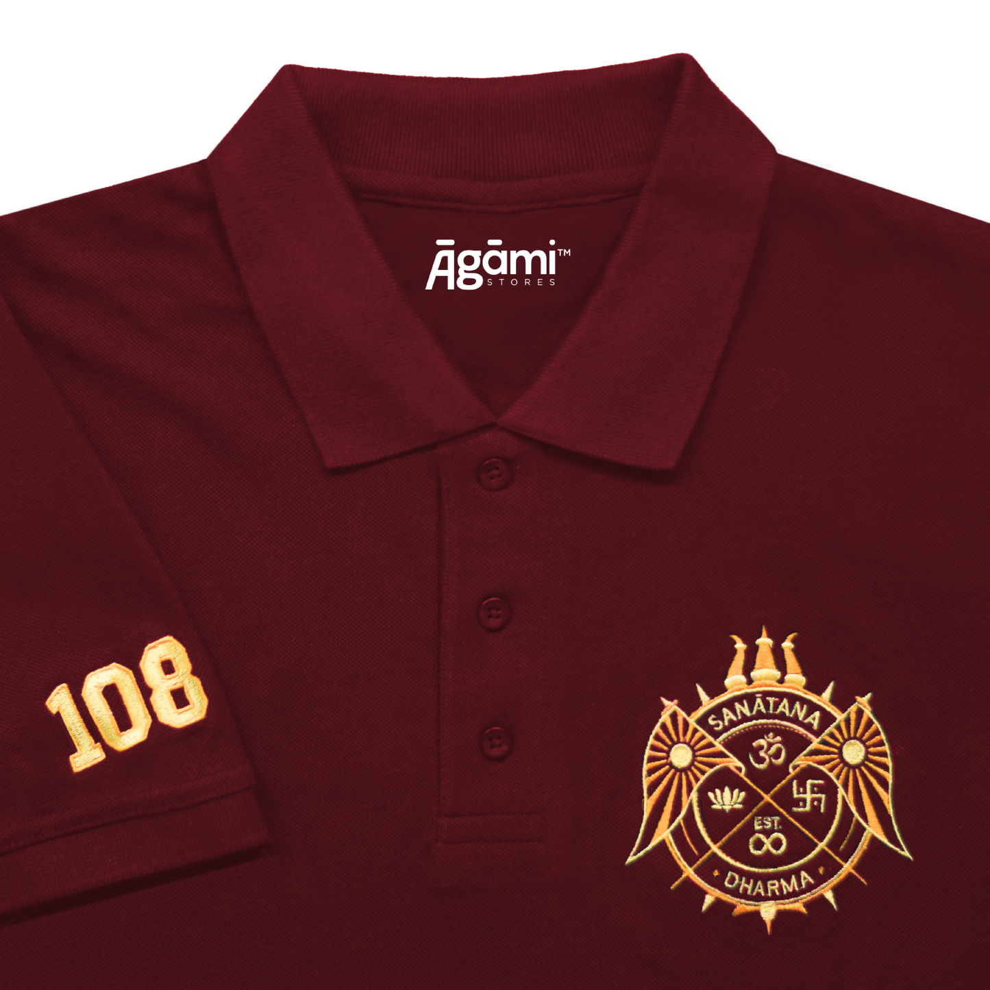 Sanātana Dharma Polo Neck Tshirt | Maroon