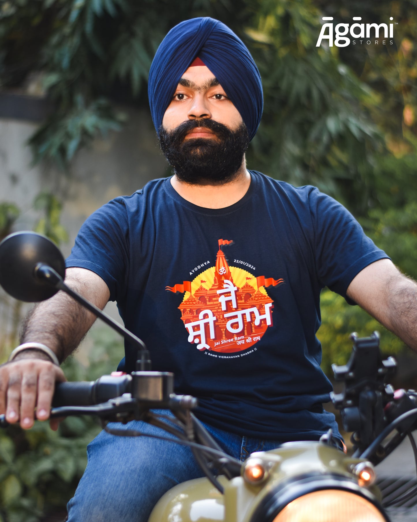 Jai Shree Ram T-shirt - Punjabi | Navy Blue