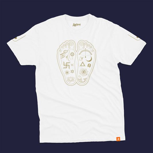 Lotus Feet of Shree Krishna Tshirt - White | Regular Fit