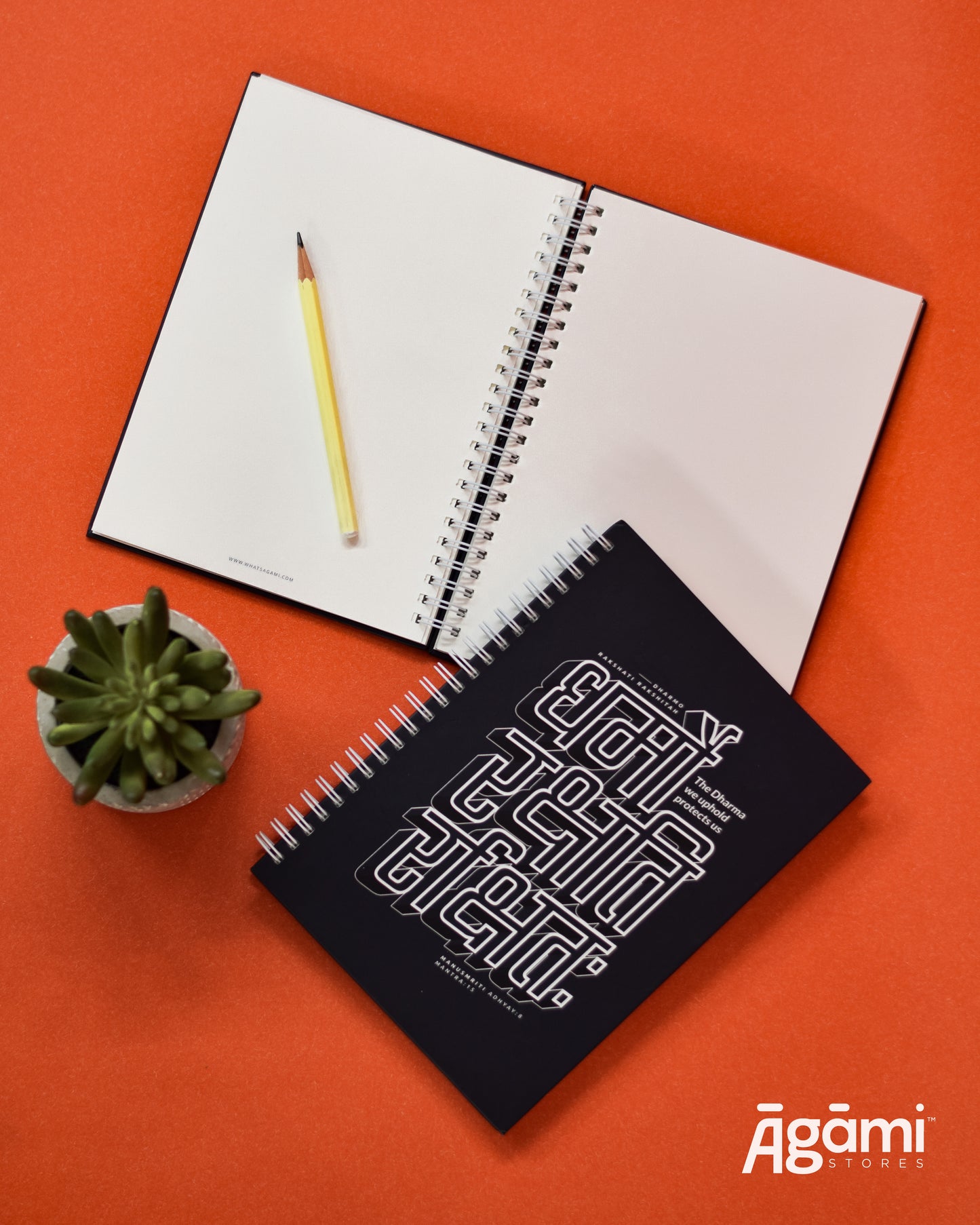 Dharmo Rakshati Rakshitah A5 Spiral Notebook | Black