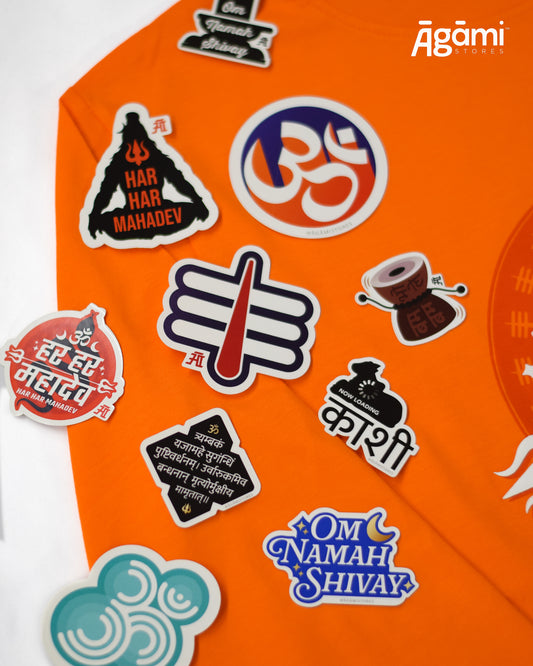 Pack of 10 Shiva Laptop & Mobile Stickers (Mixed Design)