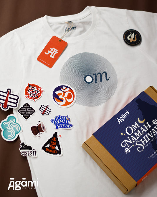 OM Vibes Shiva Pack | Round Neck T-shirt, Stickers & Badge