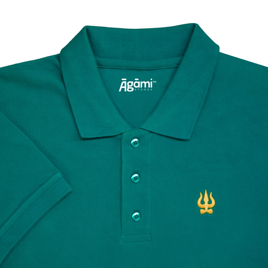 Trishul Polo Neck - Teal Blue | Regular Fit