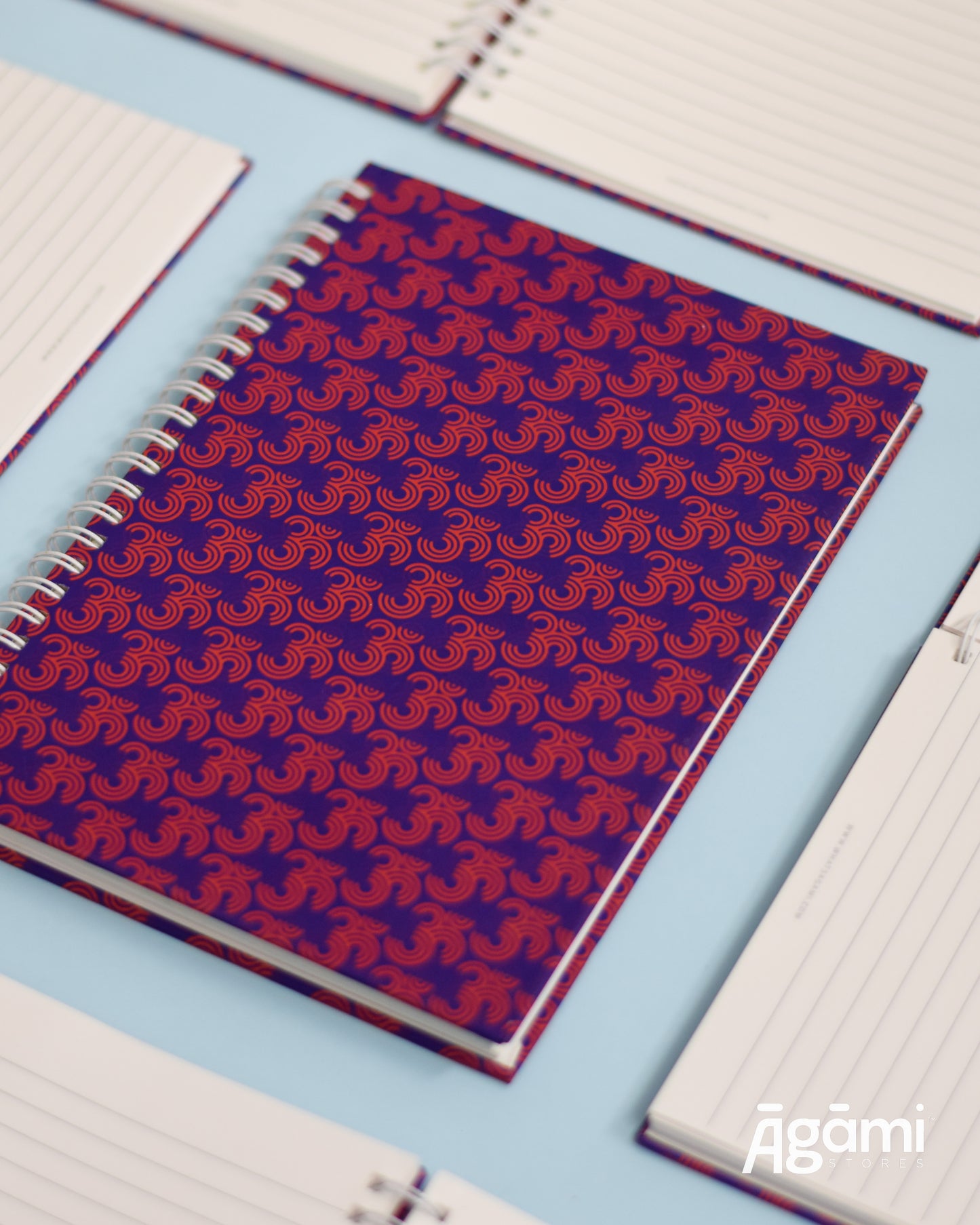 Om Pattern Spiral A5 Notebook | Purple