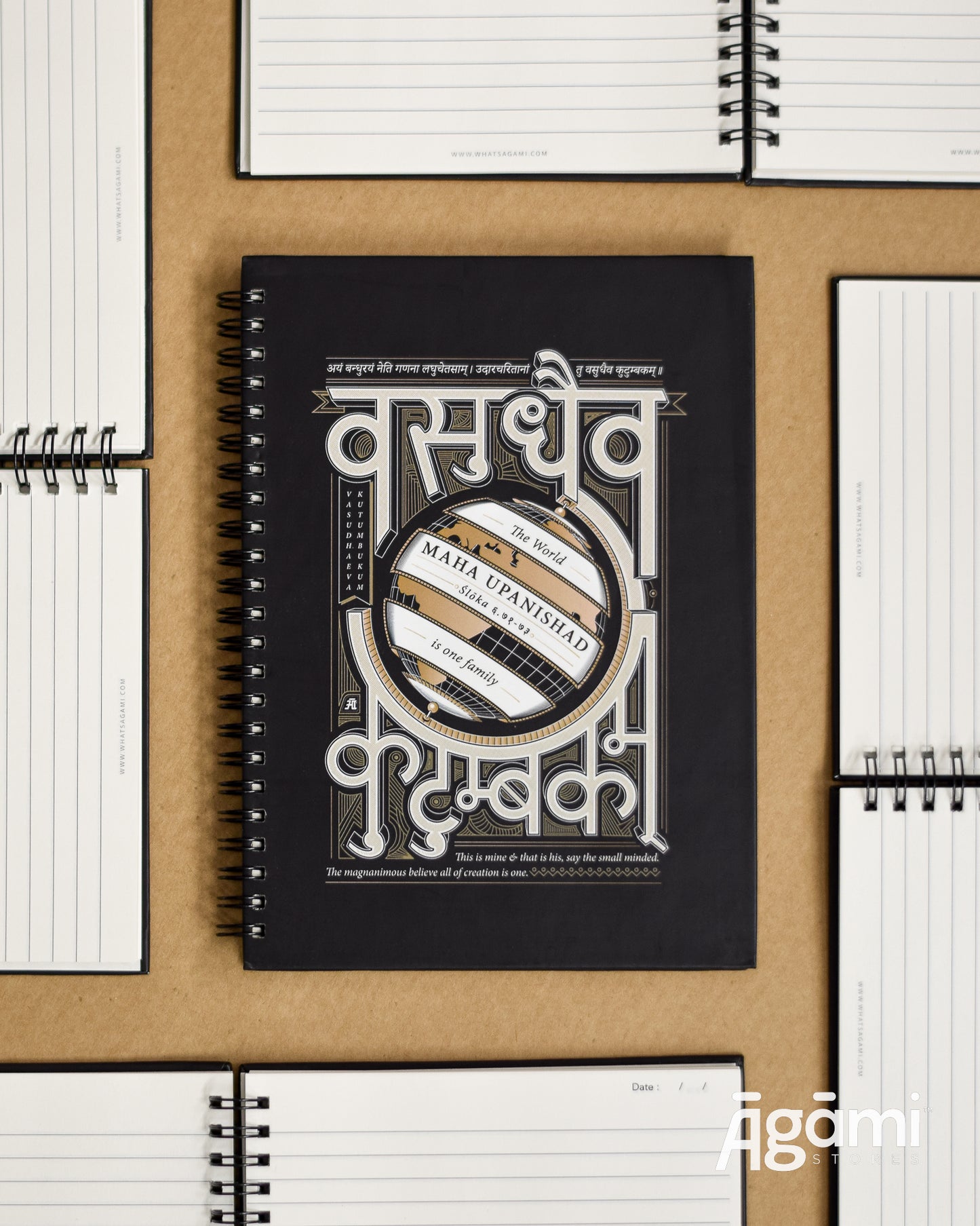 Vasudhaeva Kutumbukum Spiral A5 Notebook