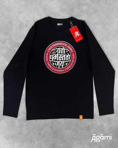 Yato Dharmastato Jayah | Black - Full Sleeves