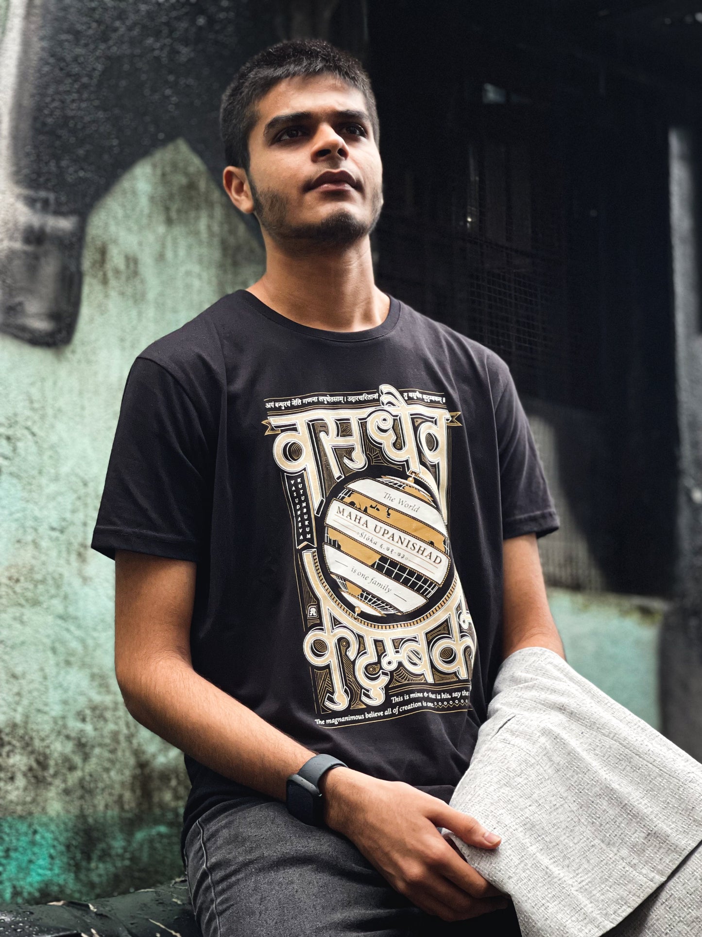 Vasudhaeva Kutumbakam - Black | Regular Fit