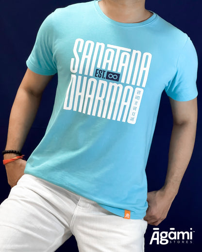 Sanātana Dharma Tshirt - Aqua | Regular Fit