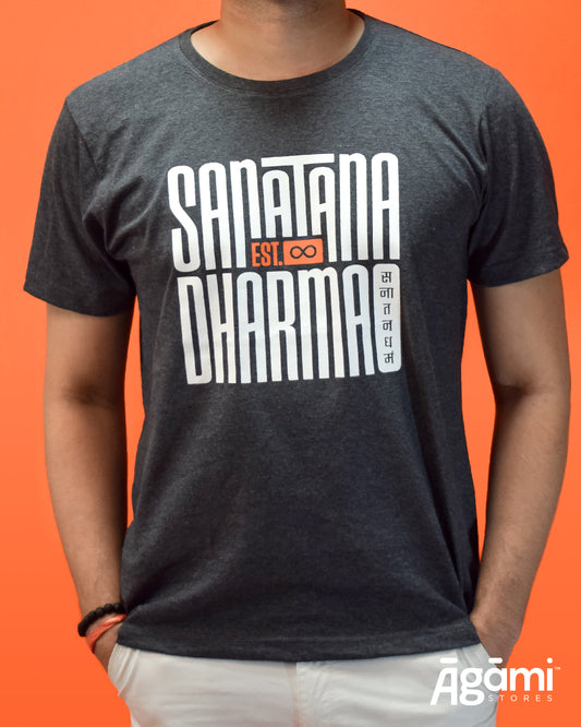 Sanātana Dharma Tshirt - Dark Grey | Regular Fit