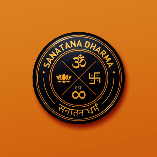 Sanātana Dharma - Steel Grey | Pin Badge + Magnet - Āgāmi